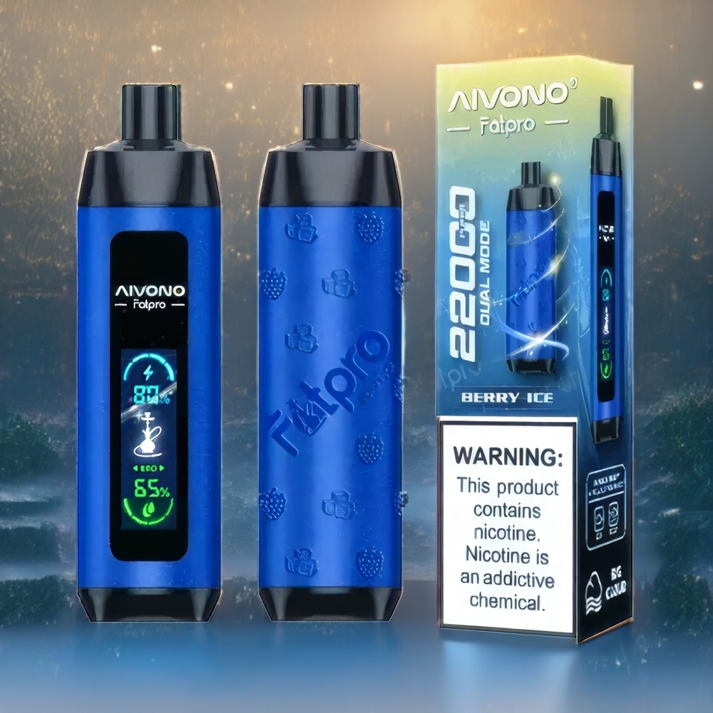 Aivono AIM FATPRO Belgique Grossiste 22000 Puffs Baie Glacée avec 28ml E-Liquid et 06 ohm Mesh Coil