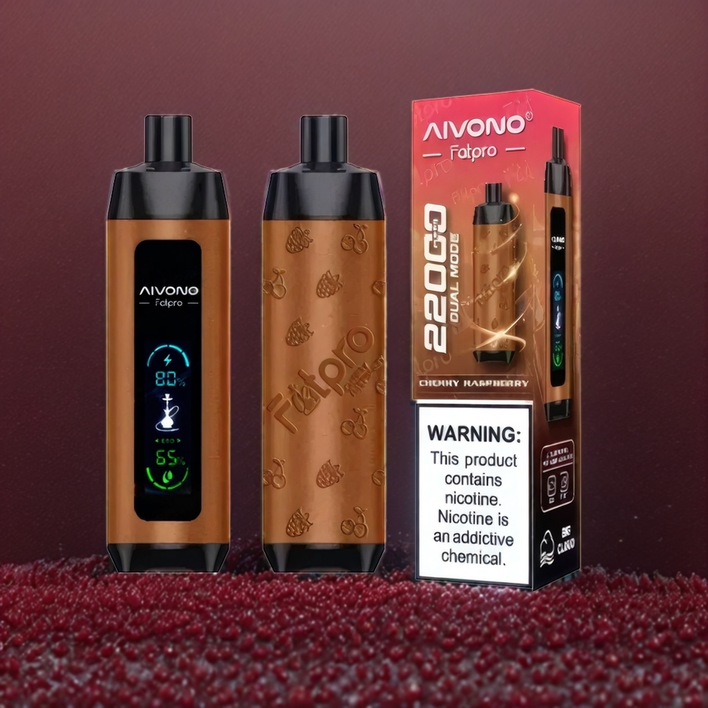 Aivono AIM FATPRO Belgique Grossiste 22000 Puffs Nicotine 5 E-liquide 28ml Cerise Framboise