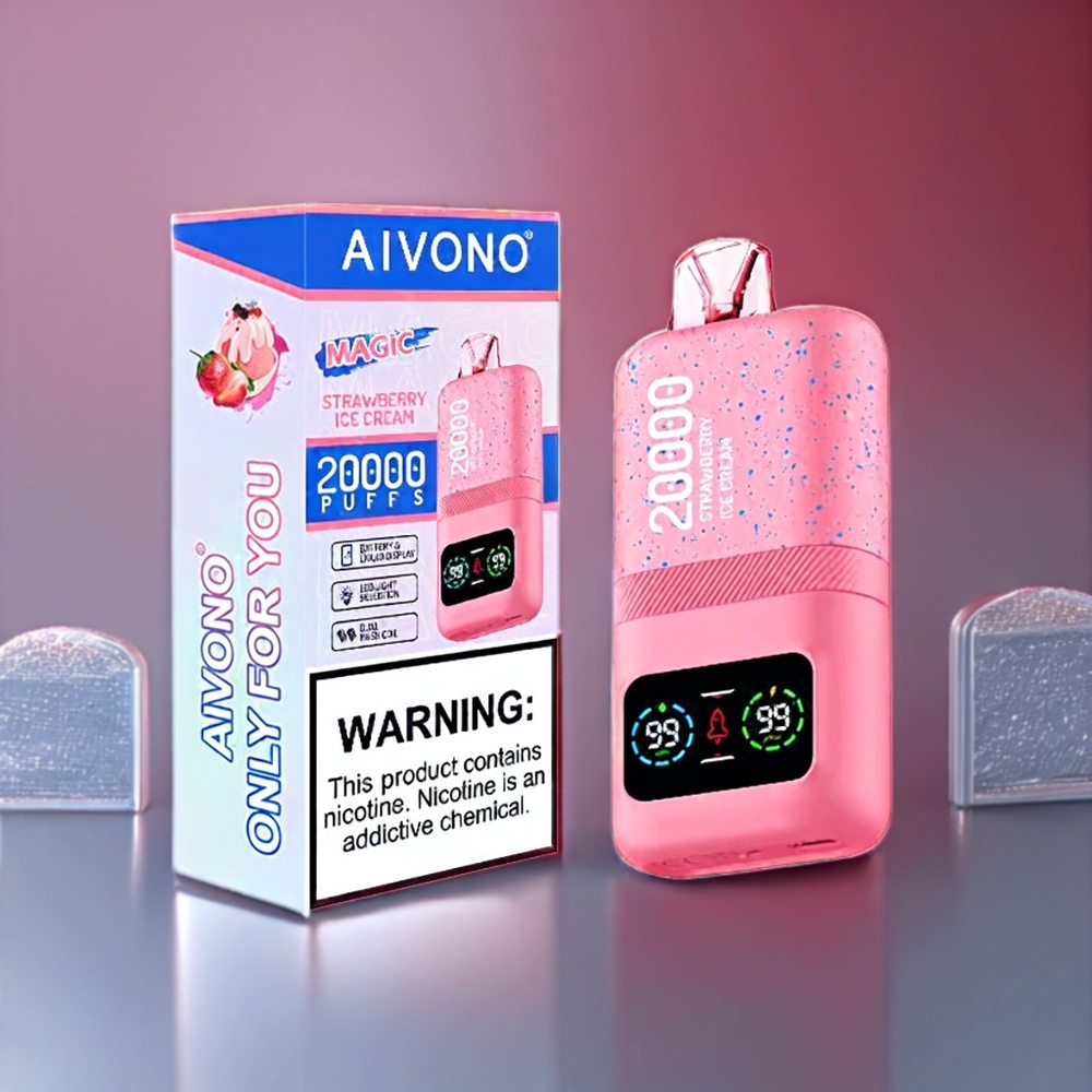 Aivono AIM MAGIC 20 000 Puffs Belgique Grossiste 26ml E-liquide et Type-C Rechargeable Fraise Crème Glacée