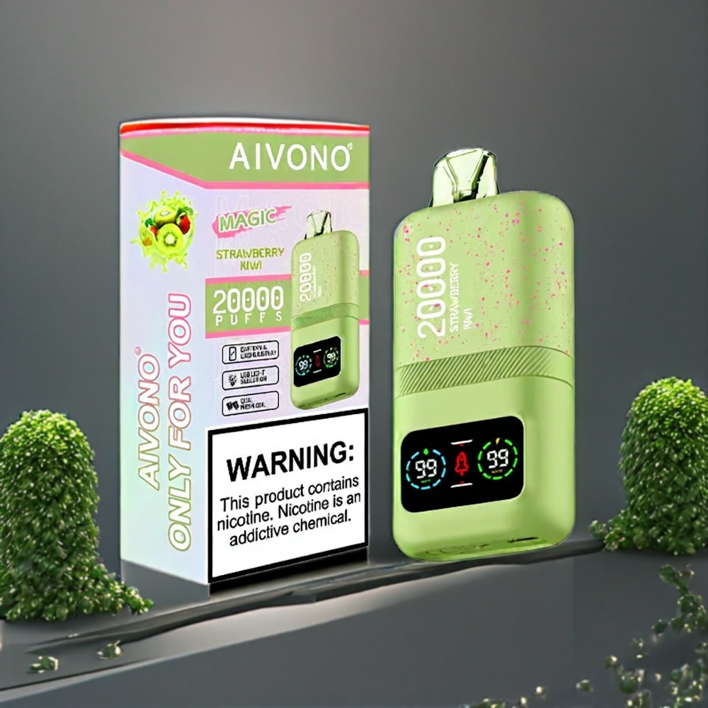 Aivono AIM MAGIC Belgique Grossiste 20000 Puffs 5 Nicotine LCD Type-C Fraise Kiwi