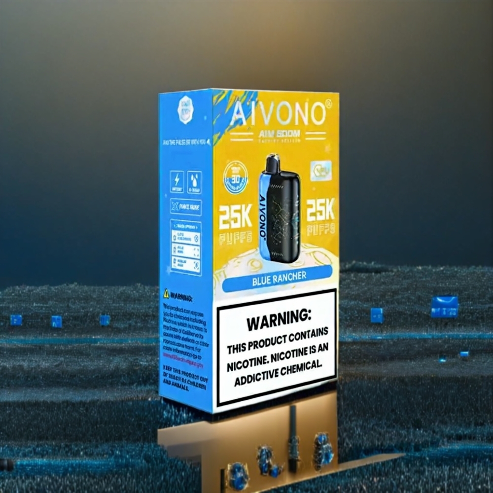 Aivono Aim Boom 25000 Puffs Belgique Grossiste 28ml Type-C Bleu Rancher