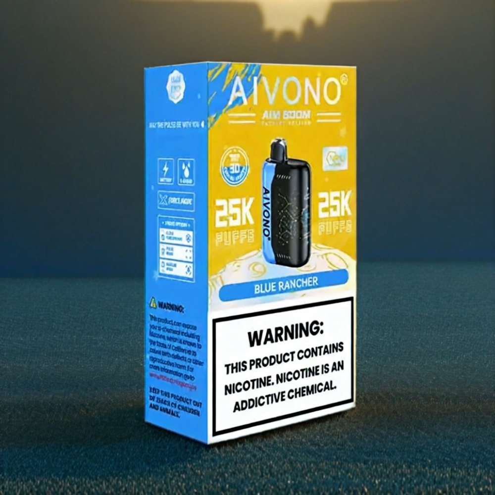 Aivono Aim Boom 25000 Puffs Belgique Grossiste 28ml Type-C Bleu Rancher