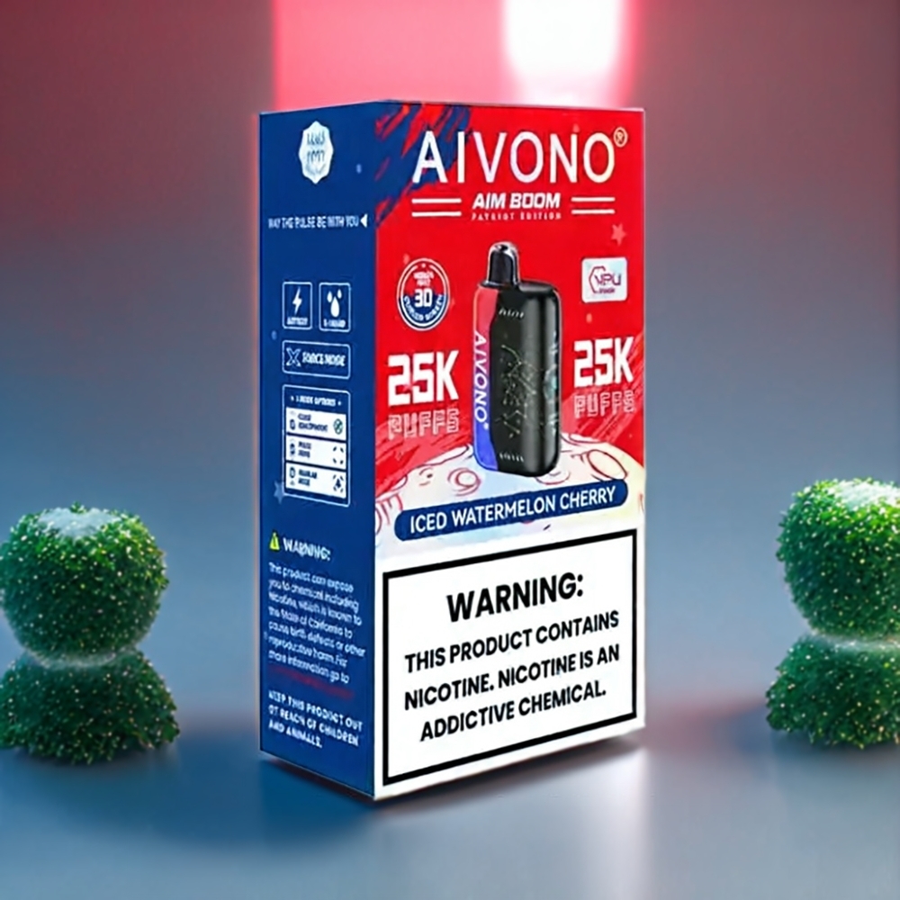 Aivono Aim Boom Belgique Grossiste 25000 Puffs et 650mAh Vape Pastèque Cerise Glacée