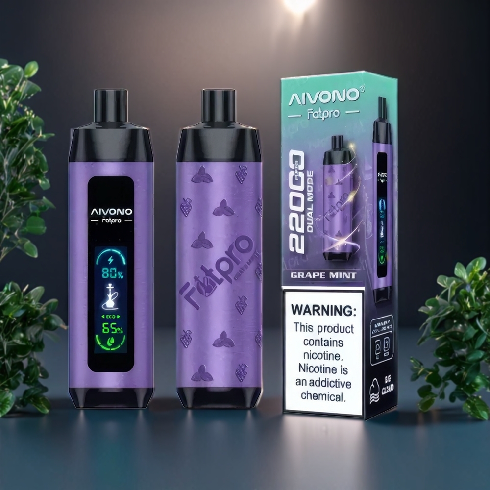 Aivono Aim Fatpro Belgique Grossiste 22000 Puffs Vape Menthe Raisin 0  28ml E-liquide