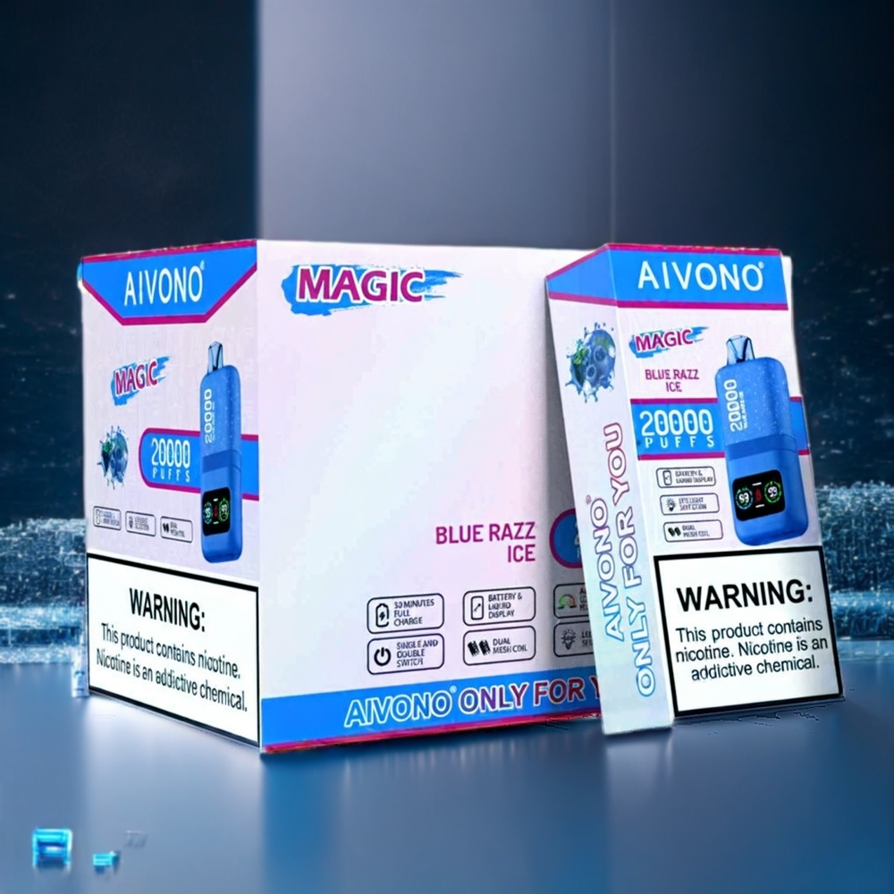 Aivono Aim Magic 20 000 Puffs Belgique Grossiste - 26ml E-Liquide et Rechargeable Type-C - Blue Razz Ice