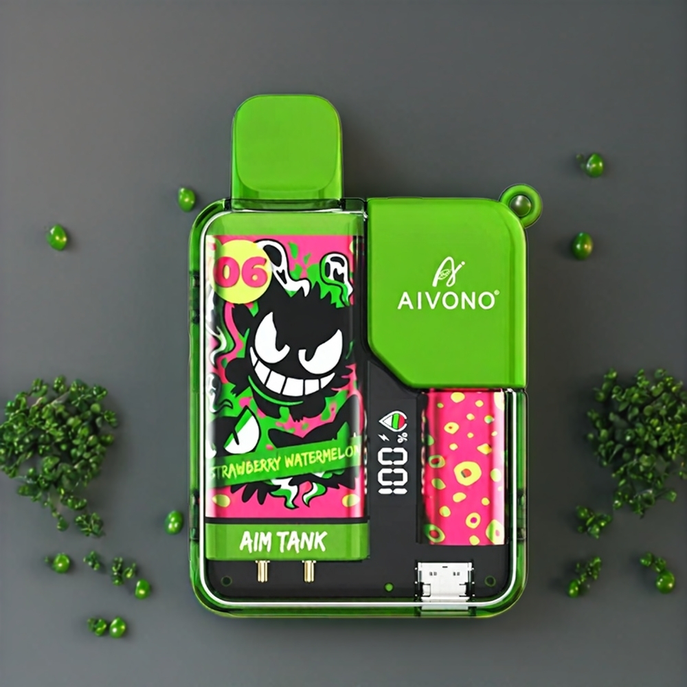 Aivono Aim Tank 9500 Puffs Belgique Grossiste 18ml Fraise Pastèque LCD Display