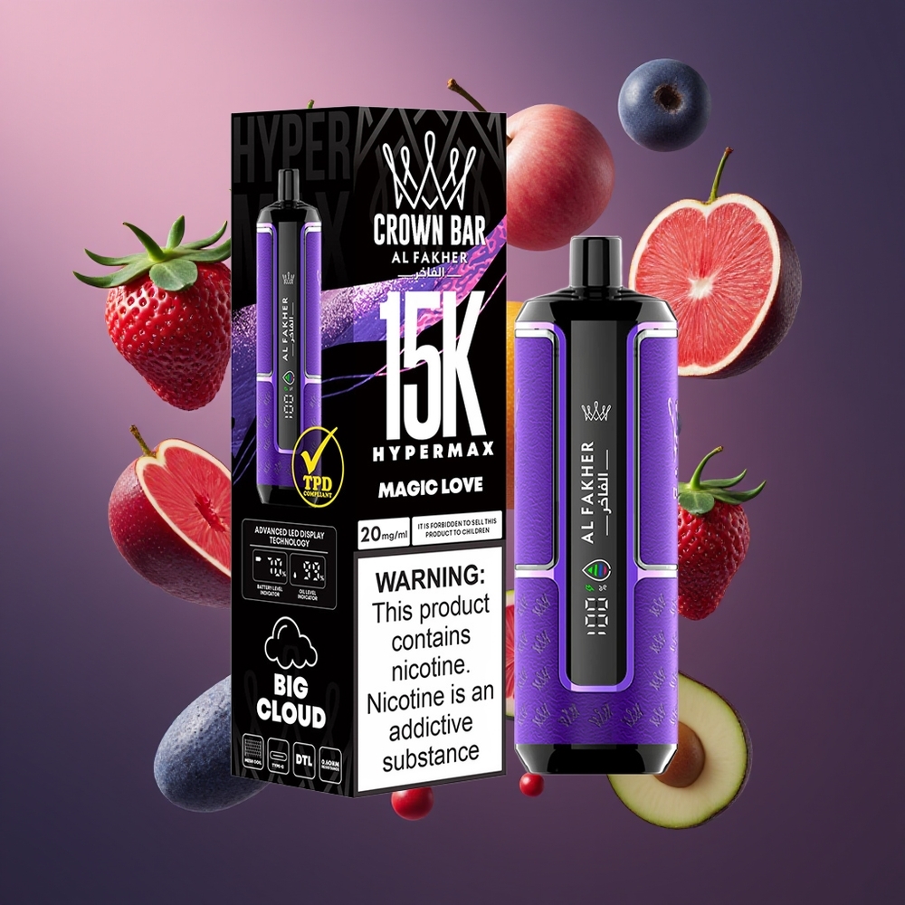 Al Fakher Crown Bar 15K Hypermax Belgique Grossiste 22ml 600mAh Magic Love