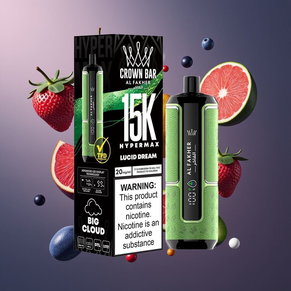 Al Fakher Crown Bar 15K Hypermax Belgique Grossiste Rêve Lucide 22ml