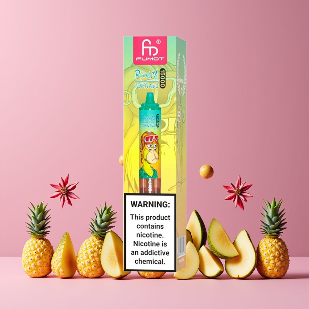 Ananas Glace RandM Fumot Tornado 15000 Puffs 25ml Belgique Grossiste Mesh Coil