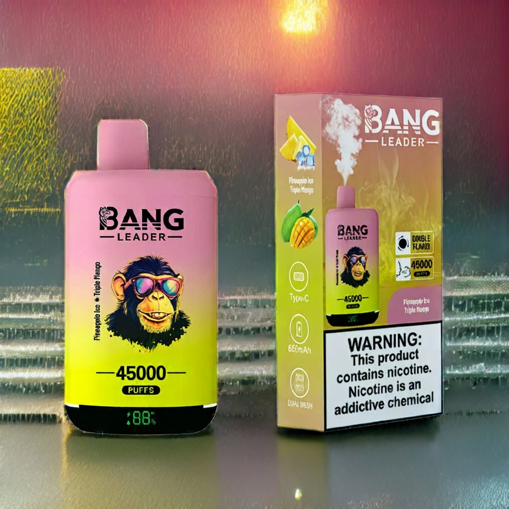Ananas Glace Triple Mangue Bang Leader 45000 Puffs Belgique Grossiste 0 Smart Screen Display