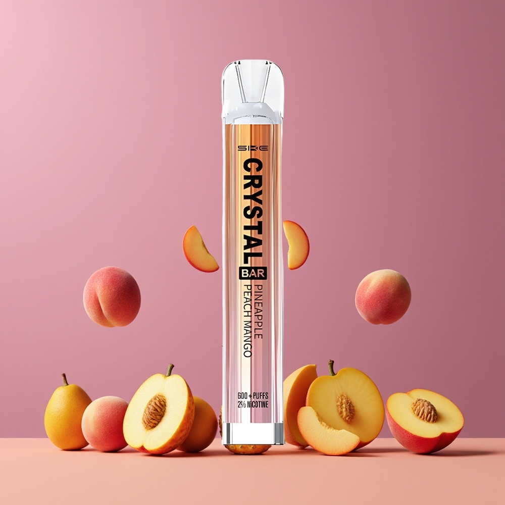 Ananas Pêche Mangue SKE Crystal Bar 600 Puffs Belgique Grossiste 2 500mAh