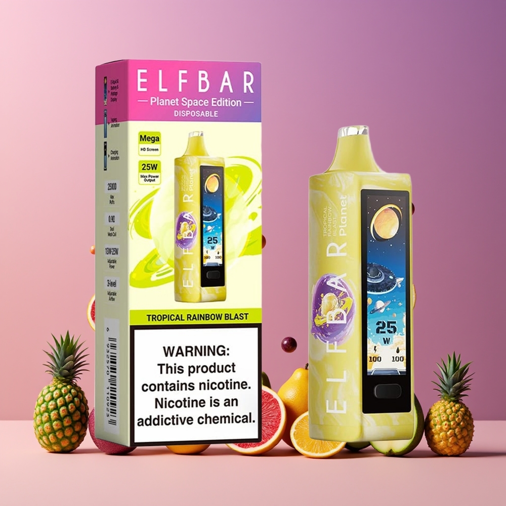 Arc-en-Ciel Tropical ELF BAR Planet 25000 Puffs Belgique Grossiste 18ml Mesh