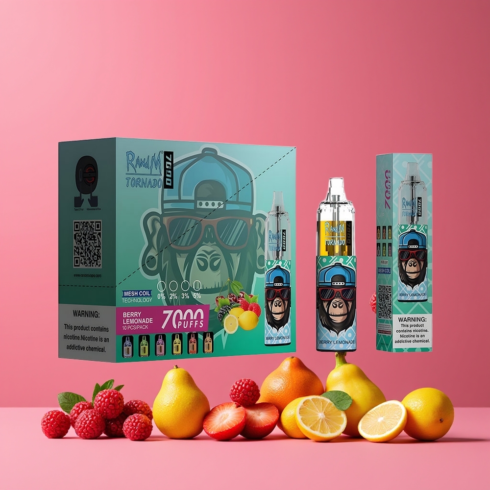 Baie Citronné RandM Fumot Tornado 7000 Puffs Belgique Grossiste 14ML Air-Adjustable