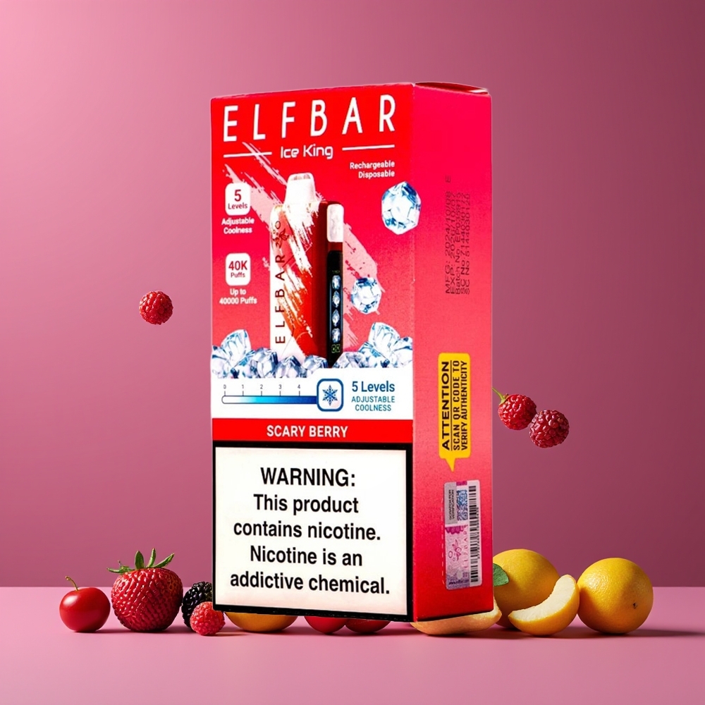 Baie Effrayante ELF BAR Ice King 40000 Puffs Belgique Grossiste 20ml 5 Nicotine