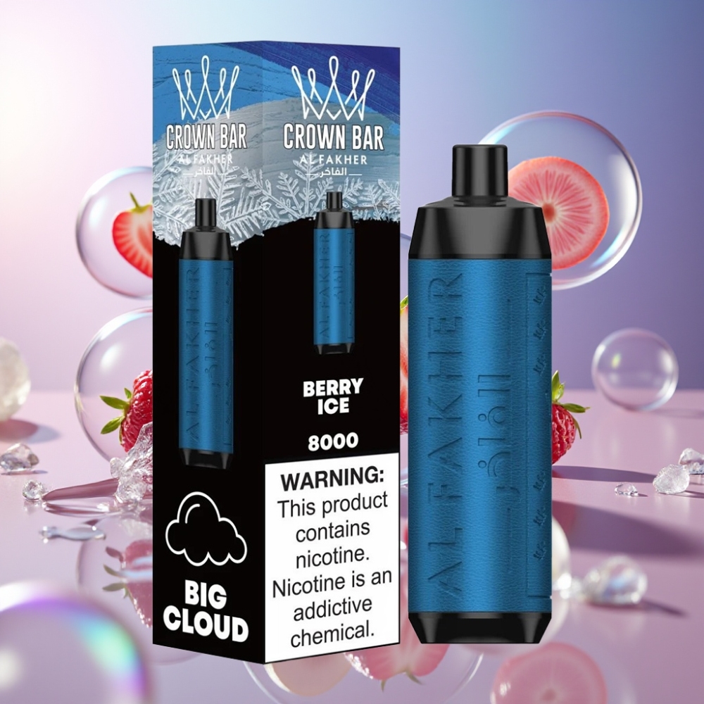 Baie Glacée Al Fakher Crown Bar 8000 18ml Belgique Grossiste USB Type-c 8000 Puffs