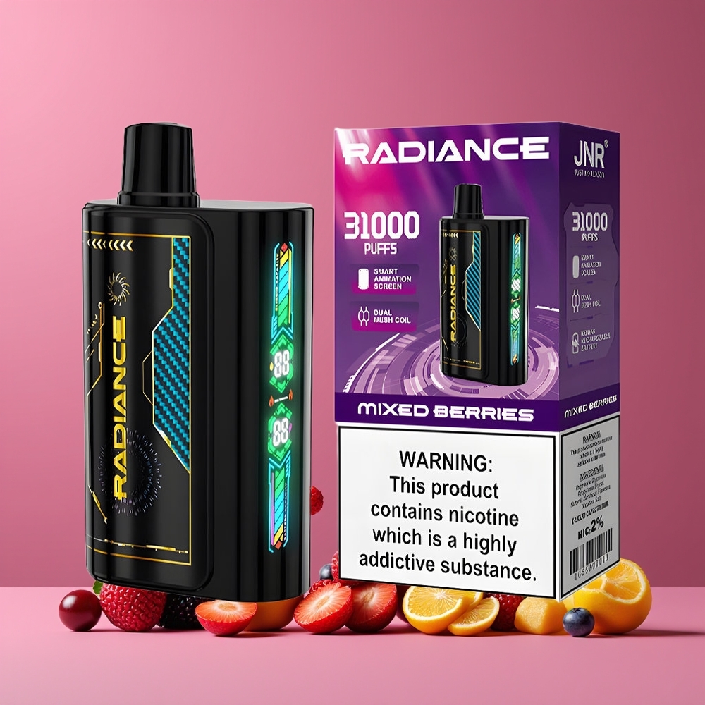Baies Mixtes JNR Radiance 31000 Bouffées Belgique Grossiste 28ml E-liquide 950 mAh