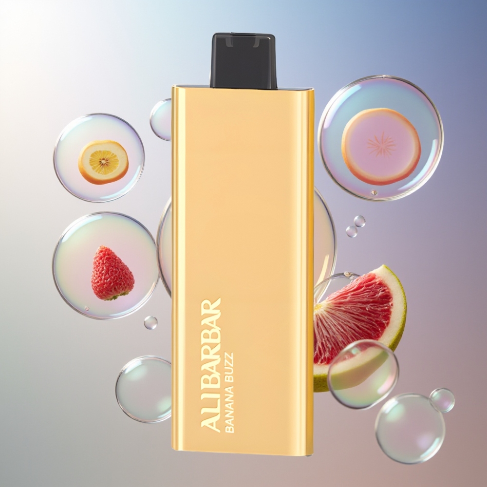 Banane Effervescente Alibarbar Pandora 7000 Puffs 17ml Belgique Grossiste 10 Ohm