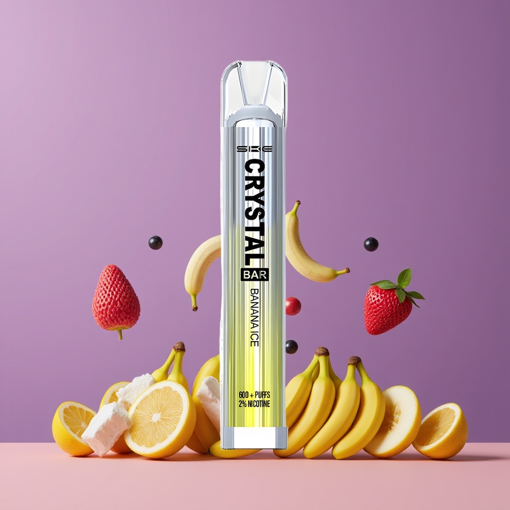 Banane Glacée SKE Crystal Bar 600 Puffs Belgique Grossiste 2 500mAh