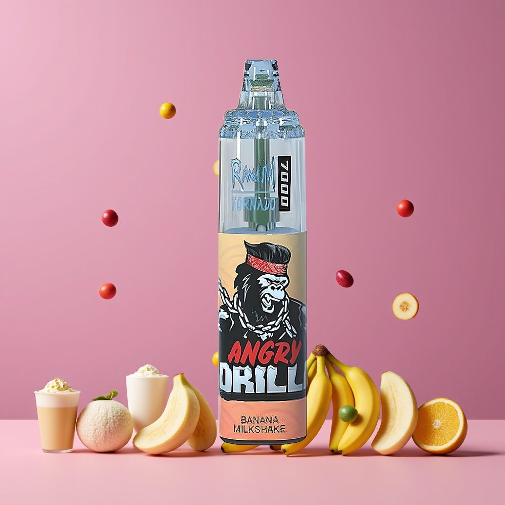 Banane Milk-shake RandM Fumot Tornado 7000 Puffs 14ML Belgique Grossiste Mesh Coil