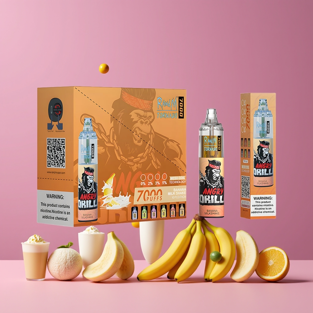 Banane Milk-shake RandM Fumot Tornado 7000 Puffs 14ML Belgique Grossiste Mesh Coil