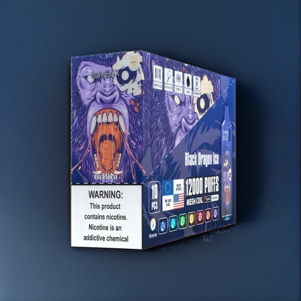 Bang Box 12000 Puffs Vape Dragon Noir Glacé Belgique Grossiste 23ML 5