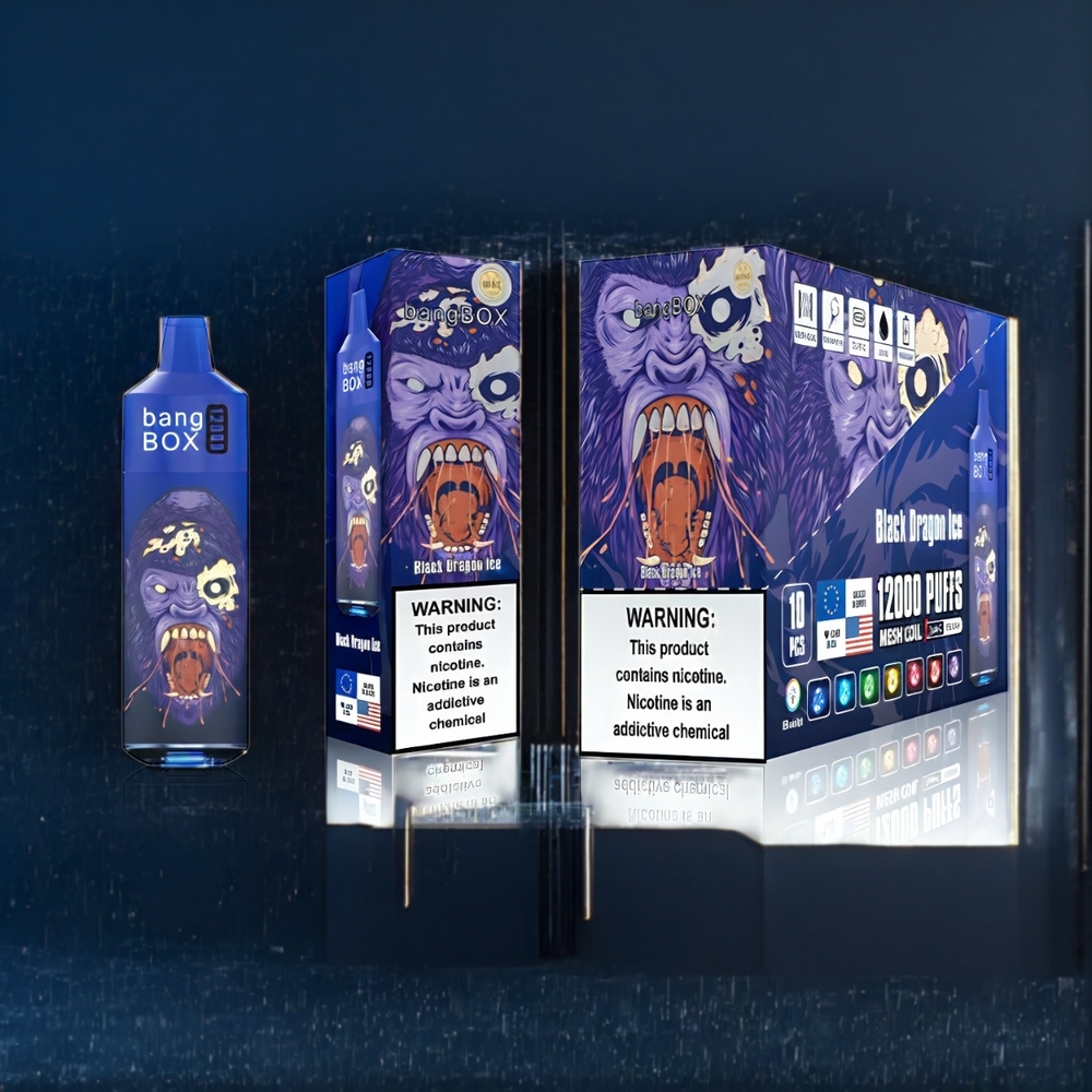 Bang Box 12000 Puffs Vape Dragon Noir Glacé Belgique Grossiste 23ML 5