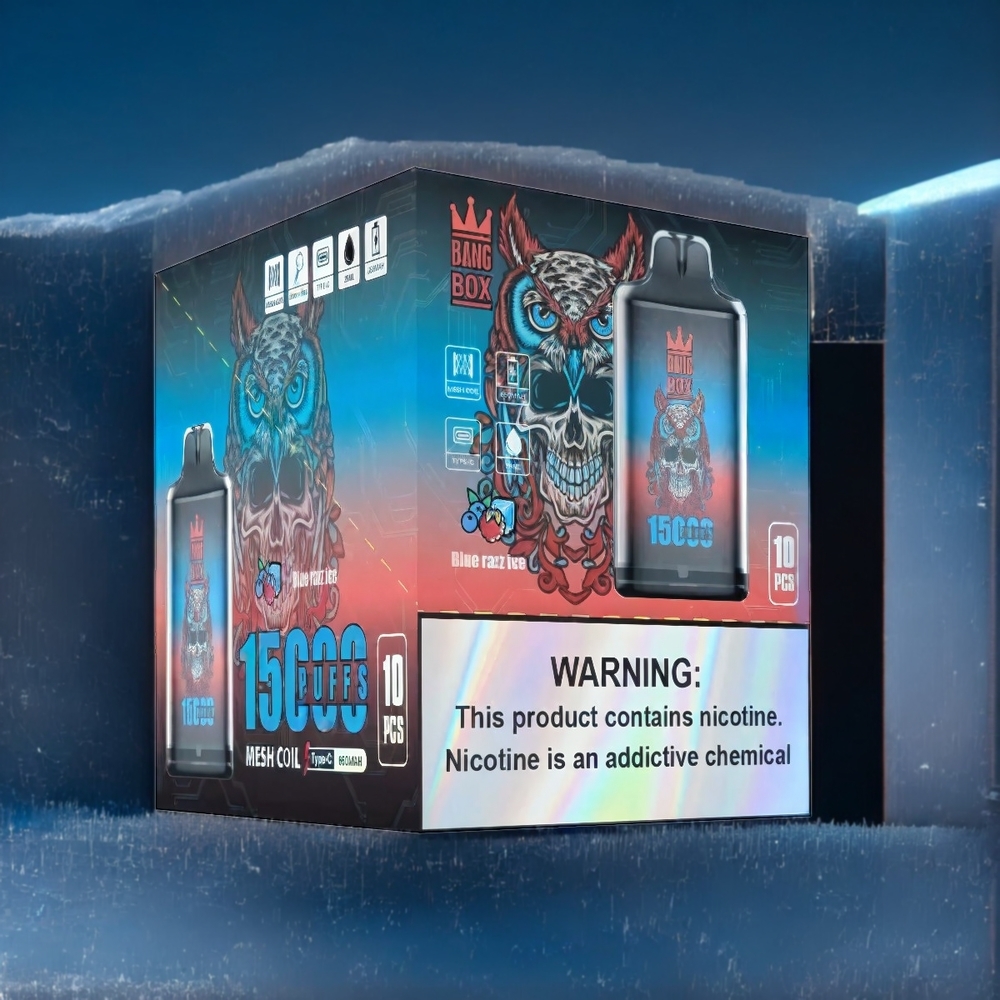 Bang Box 15000 Puffs Belgique Grossiste Vape Bleu Framboise Glacée 23ml 650mAh