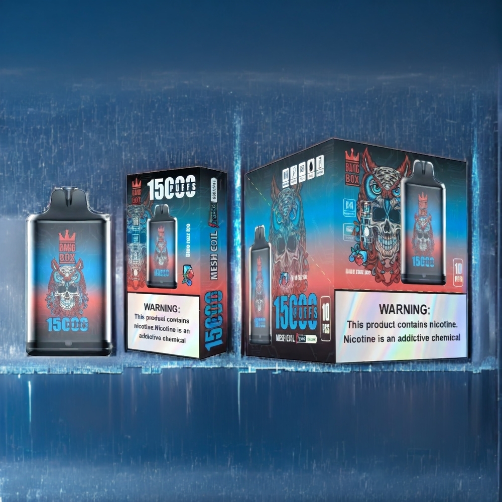Bang Box 15000 Puffs Belgique Grossiste Vape Bleu Framboise Glacée 23ml 650mAh