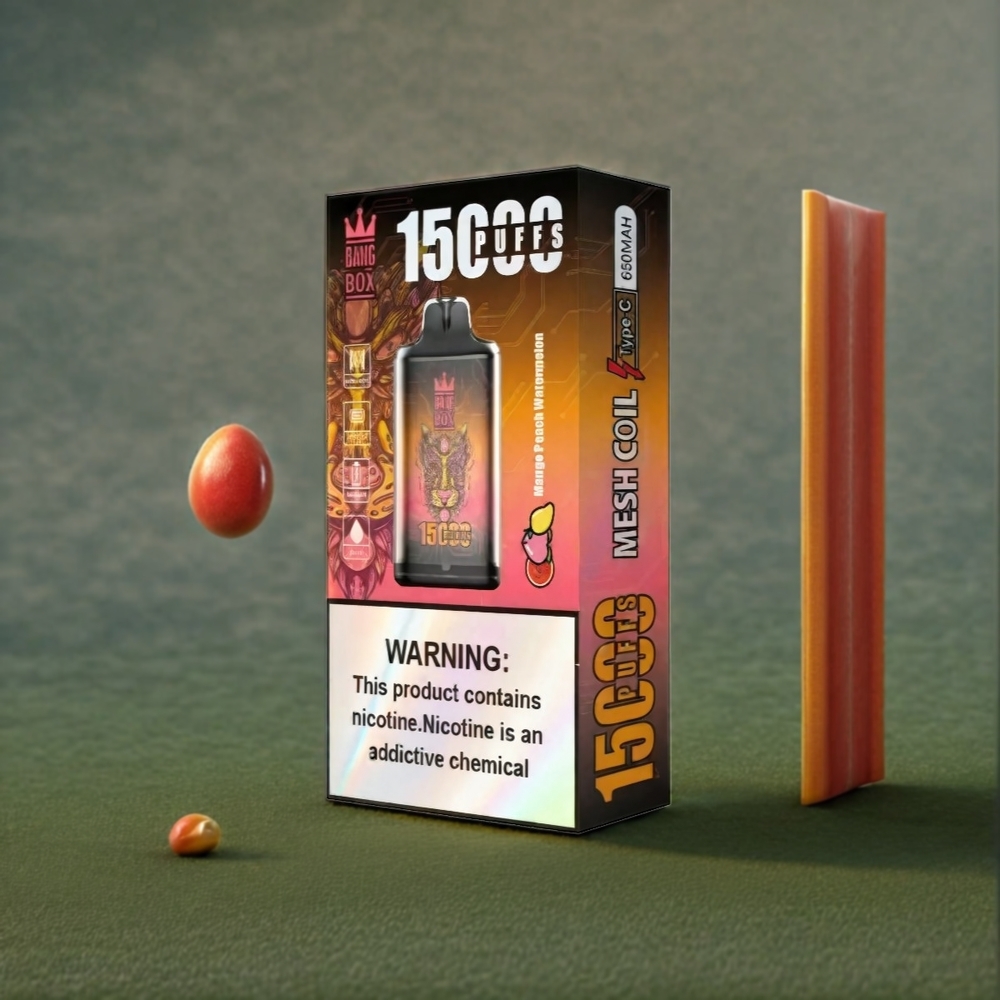 Bang Box 15000 Puffs Belgique Grossiste Vape Mangue Pêche Pastèque 23ml 5 1x10