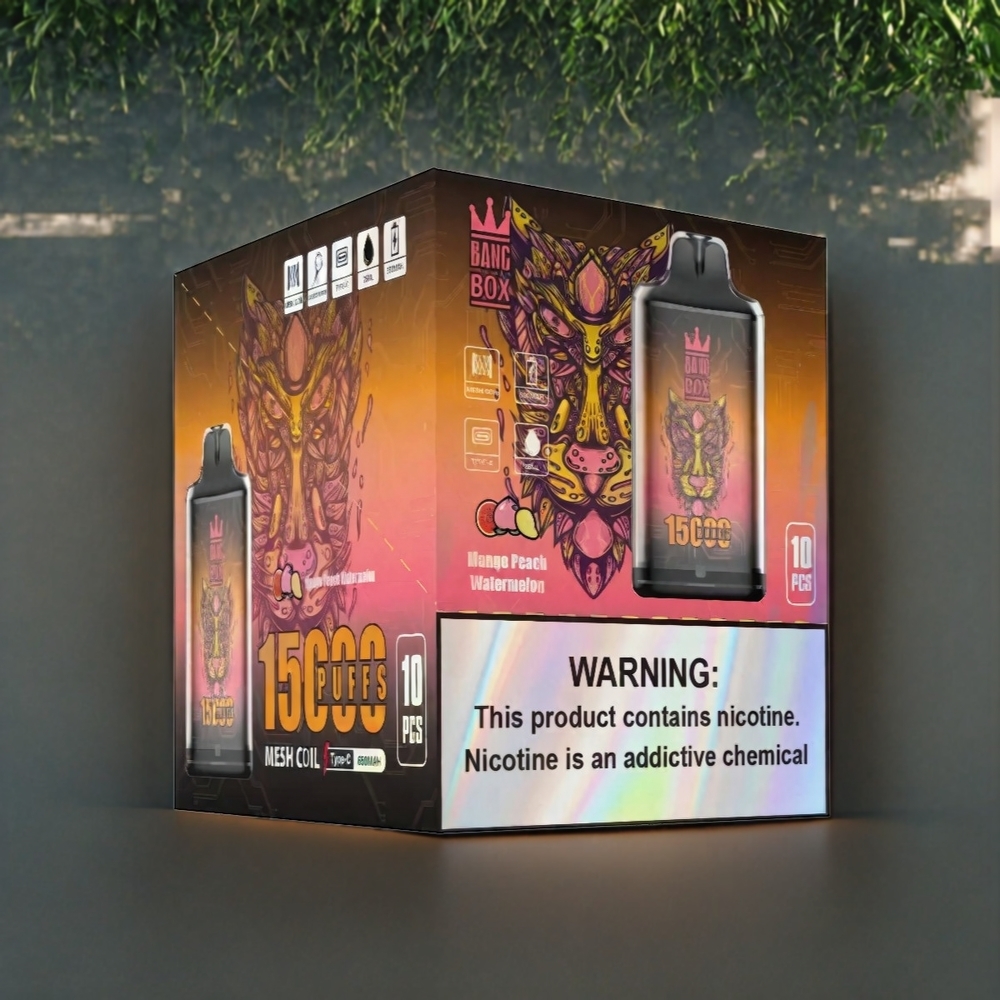 Bang Box 15000 Puffs Belgique Grossiste Vape Mangue Pêche Pastèque 23ml 5 1x10
