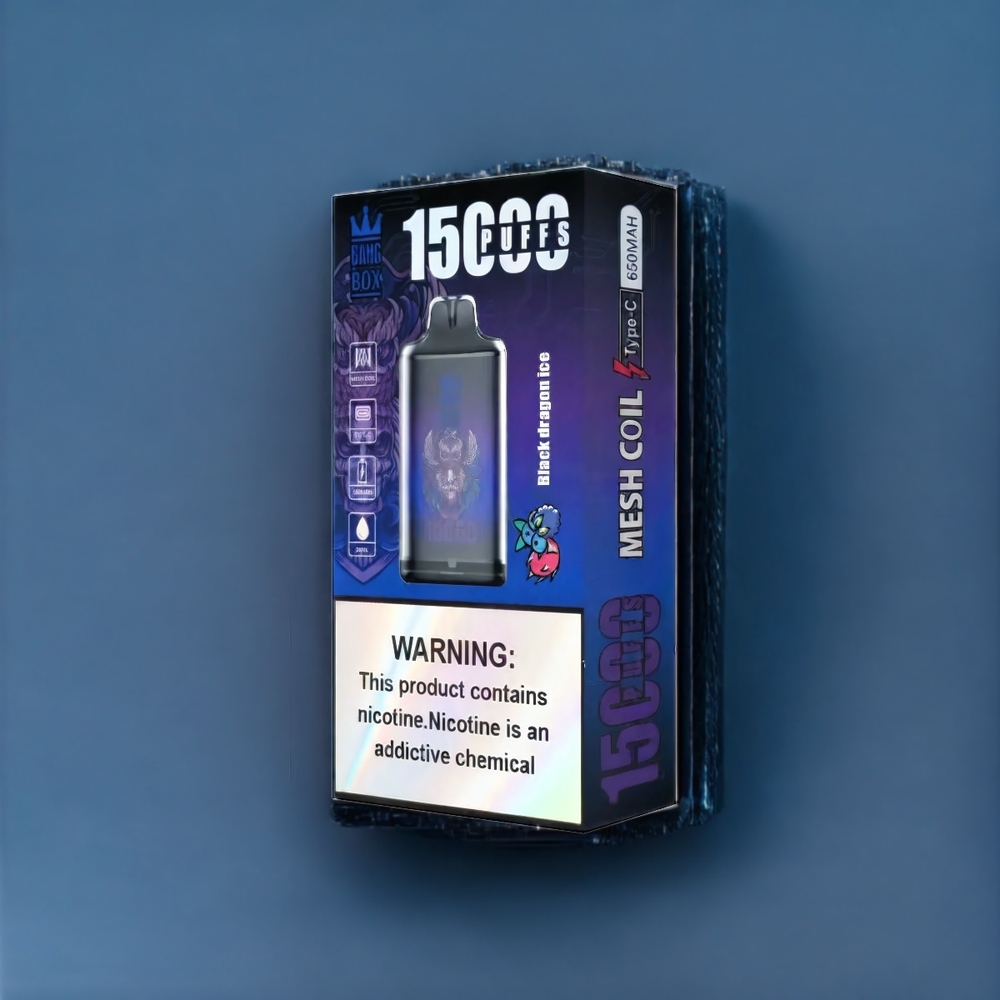 Bang Box 15000 Puffs Vape Dragon Noir Glacé Belgique Grossiste - 23ml/5 - 1 boîte 10 pcs