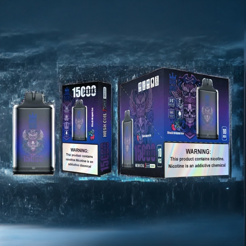 Bang Box 15000 Puffs Vape Dragon Noir Glacé Belgique Grossiste - 23ml/5 - 1 boîte 10 pcs