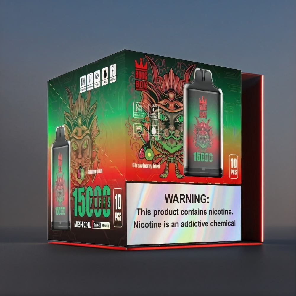 Bang Box 15000 Puffs Vape Fraise Kiwi Belgique Grossiste 23ml 5 TYPE-C