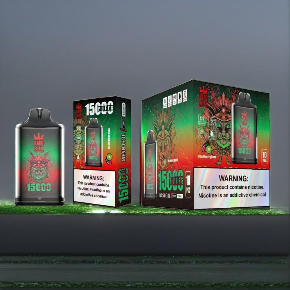 Bang Box 15000 Puffs Vape Fraise Kiwi Belgique Grossiste 23ml 5 TYPE-C