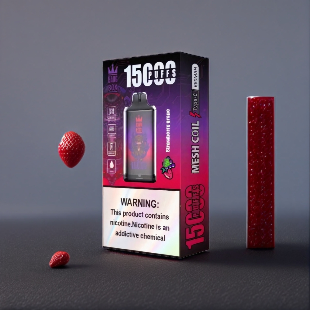 Bang Box 15000 Puffs Vape Fraise Raisin Belgique Grossiste 23ml 5 TYPE-C