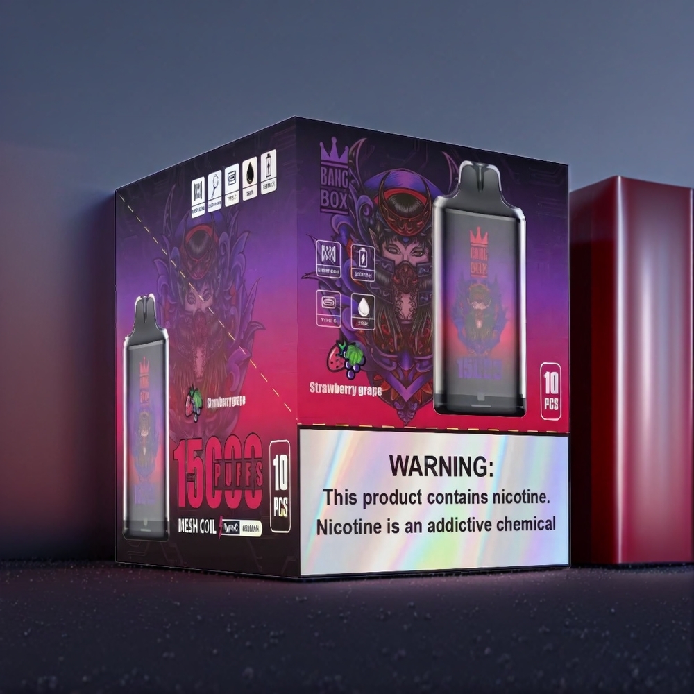 Bang Box 15000 Puffs Vape Fraise Raisin Belgique Grossiste 23ml 5 TYPE-C
