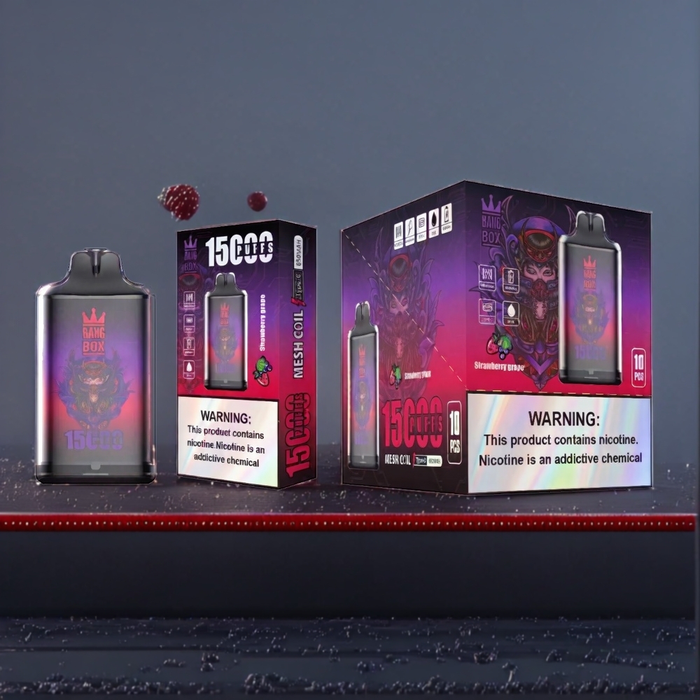 Bang Box 15000 Puffs Vape Fraise Raisin Belgique Grossiste 23ml 5 TYPE-C
