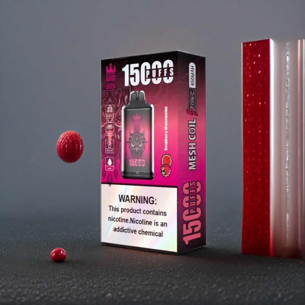Bang Box 15000 Puffs Vape Framboise Pastèque 23ml  TYPE-C Belgique Grossiste