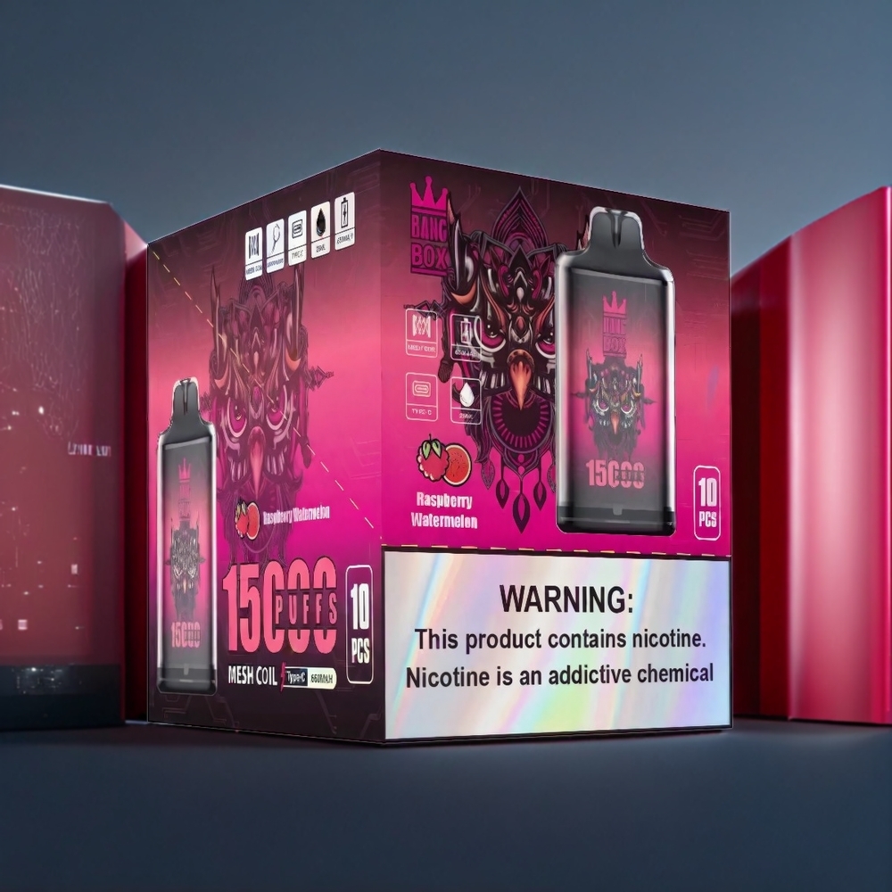 Bang Box 15000 Puffs Vape Framboise Pastèque 23ml  TYPE-C Belgique Grossiste