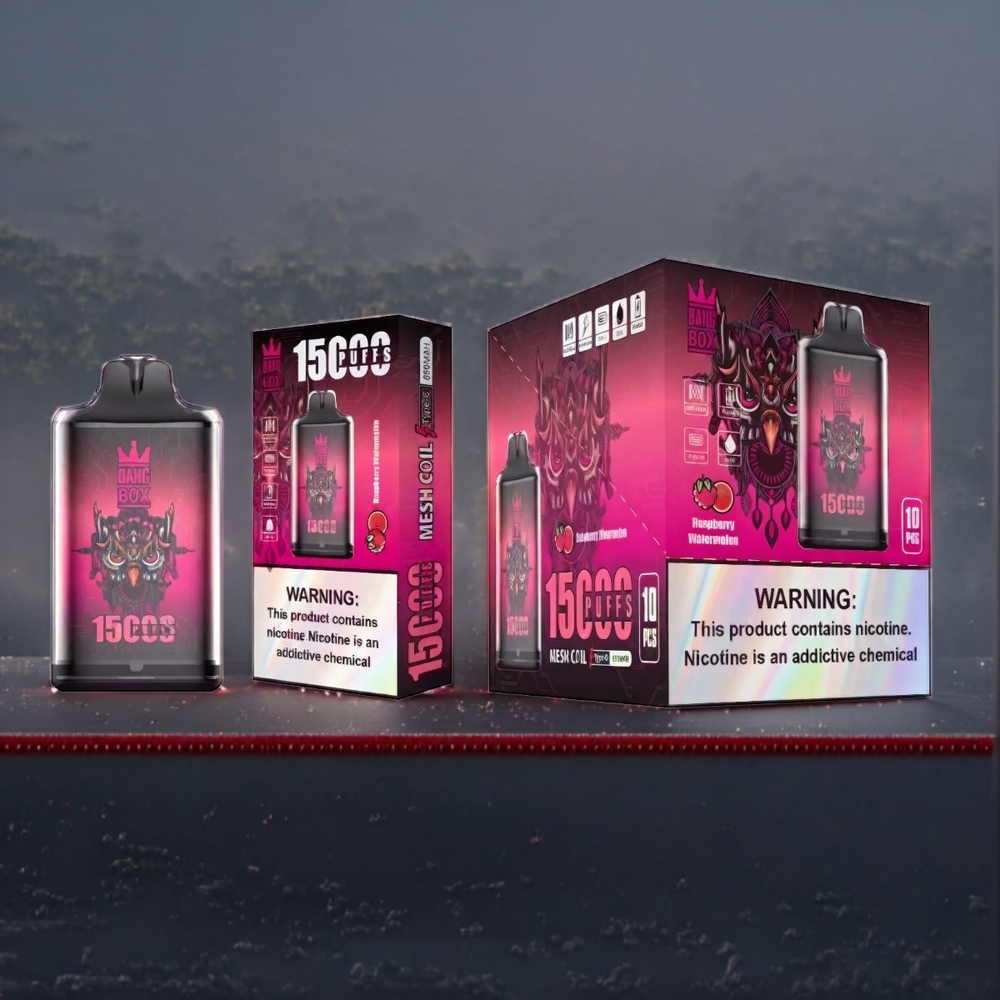 Bang Box 15000 Puffs Vape Framboise Pastèque 23ml  TYPE-C Belgique Grossiste