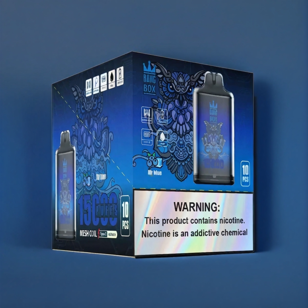 Bang Box 15000 Puffs Vape Monsieur Bleu 23ml 5 Belgique Grossiste