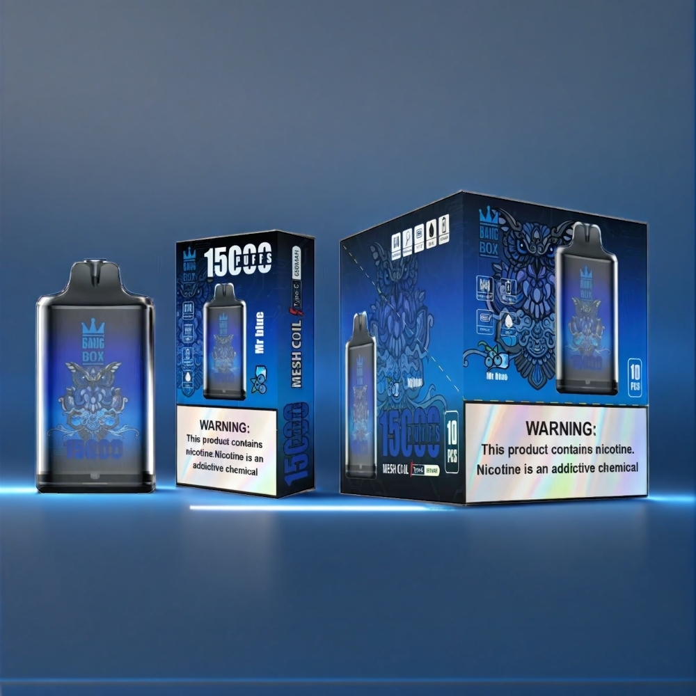 Bang Box 15000 Puffs Vape Monsieur Bleu 23ml 5 Belgique Grossiste