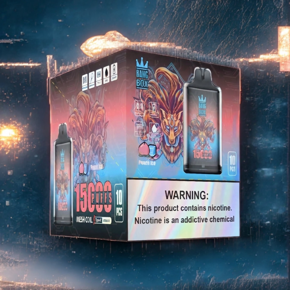 Bang Box 15000 Puffs Vape Pêche Glacée Belgique Grossiste 23ml/5 1 box 10 pcs