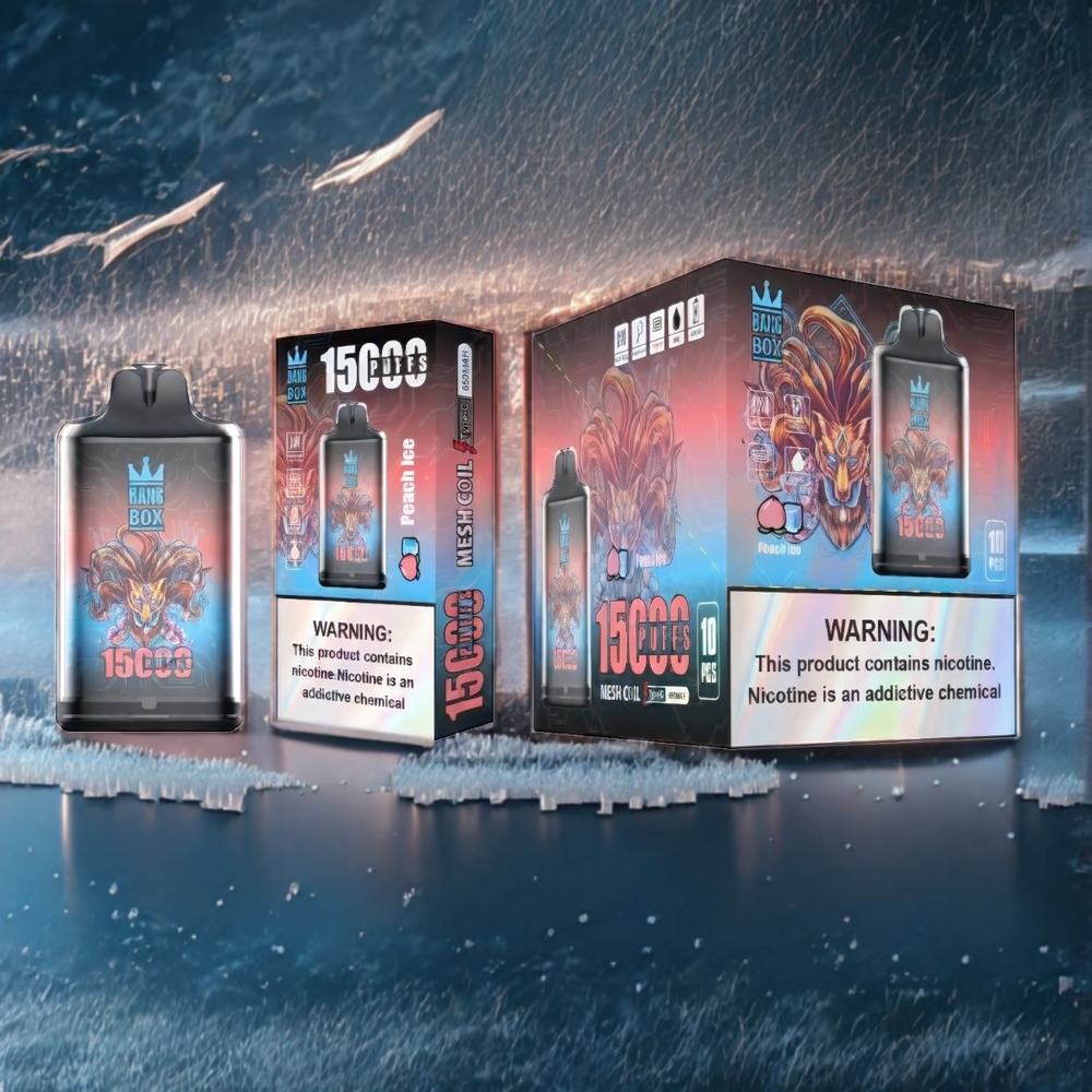 Bang Box 15000 Puffs Vape Pêche Glacée Belgique Grossiste 23ml/5 1 box 10 pcs