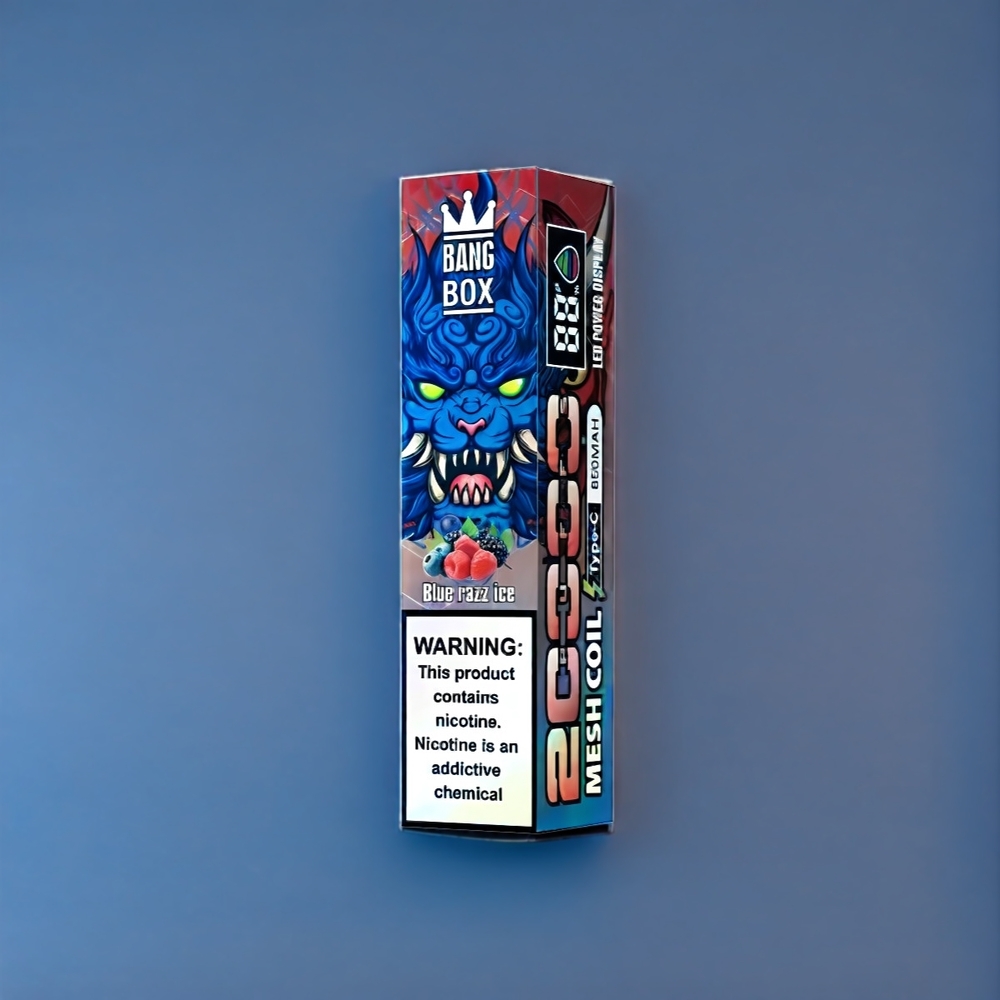 Bang Box 20000 Puffs Belgique Grossiste - 200pcs/carton 35ml E-Liquide - Blue Razz Ice Glace