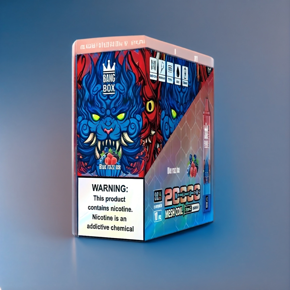 Bang Box 20000 Puffs Belgique Grossiste - 200pcs/carton 35ml E-Liquide - Blue Razz Ice Glace