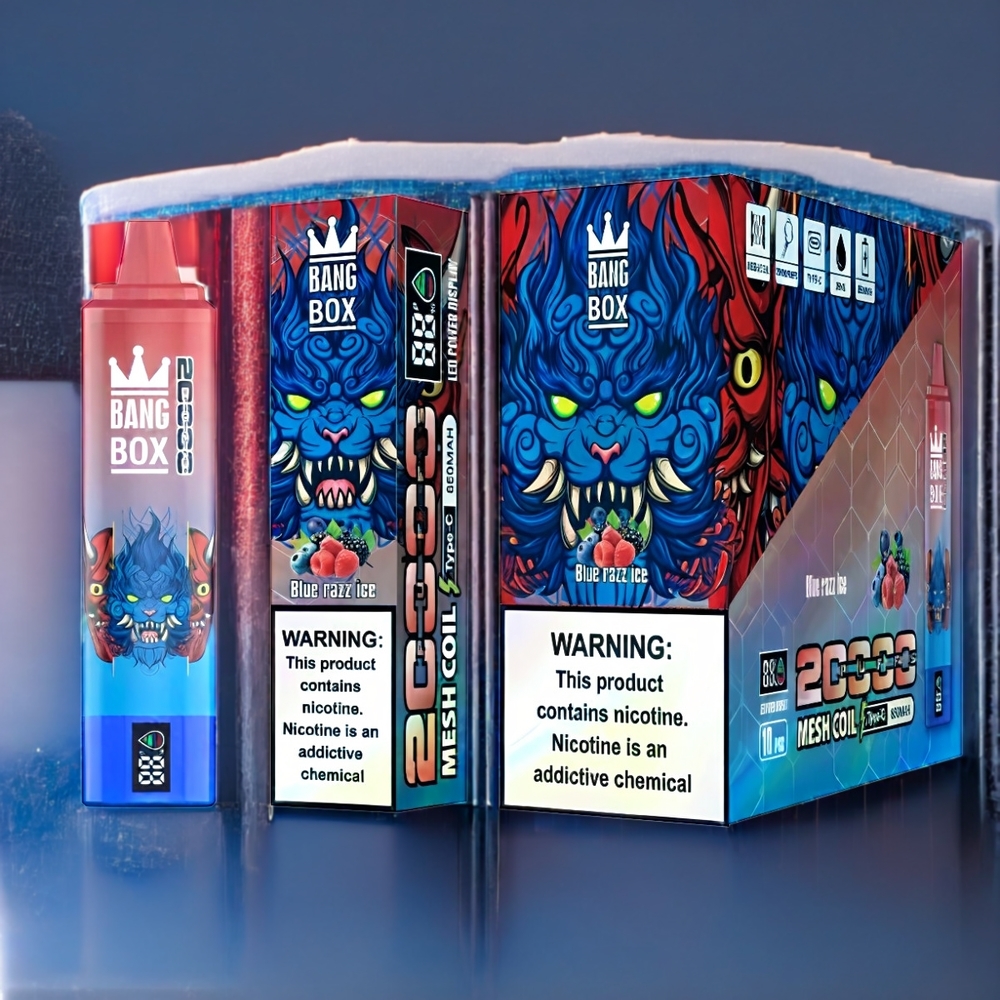 Bang Box 20000 Puffs Belgique Grossiste - 200pcs/carton 35ml E-Liquide - Blue Razz Ice Glace