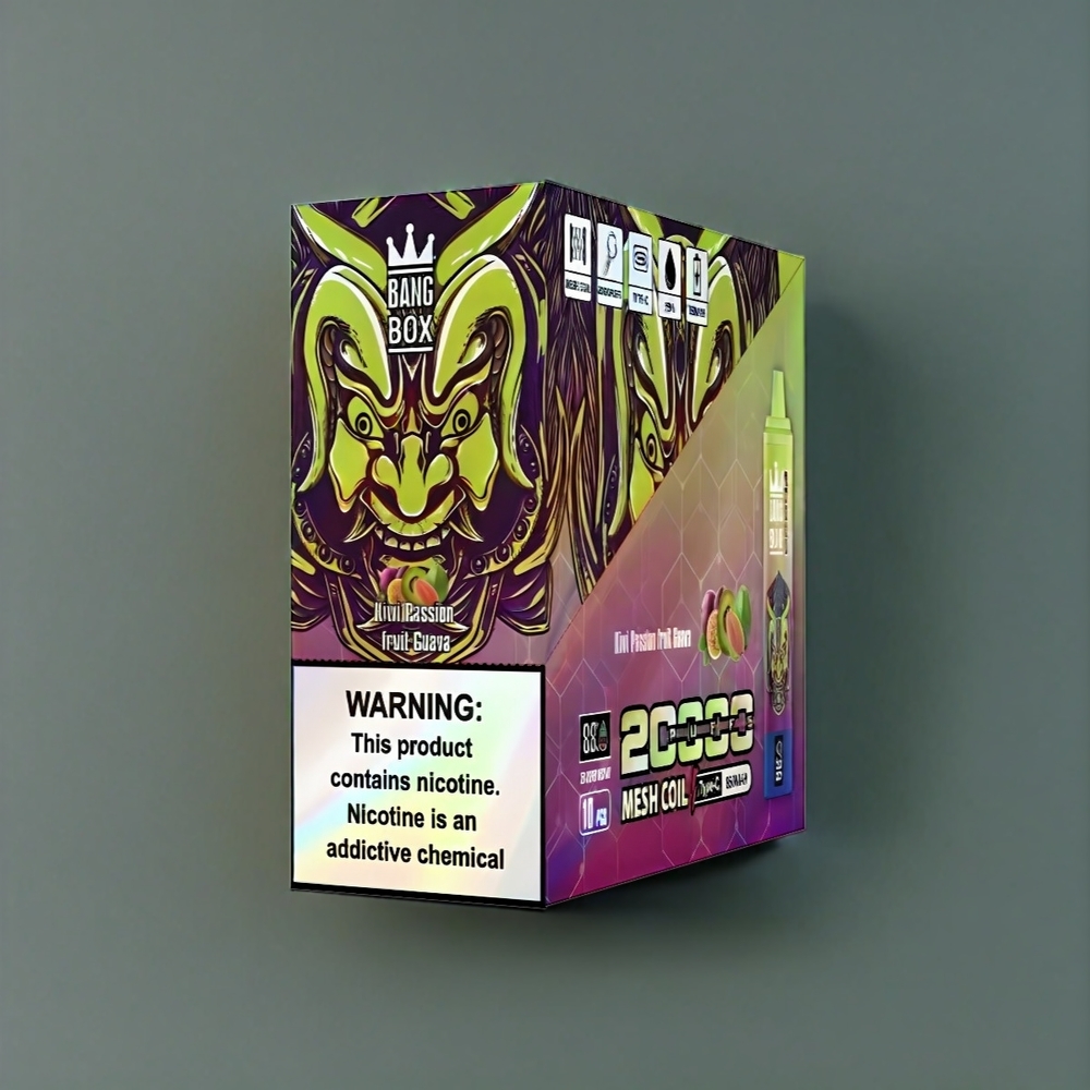 Bang Box 20000 Puffs Belgique Grossiste - Kiwi Fruit de la Passion Goyave 0 Nicotine 850mAh Rechargeable