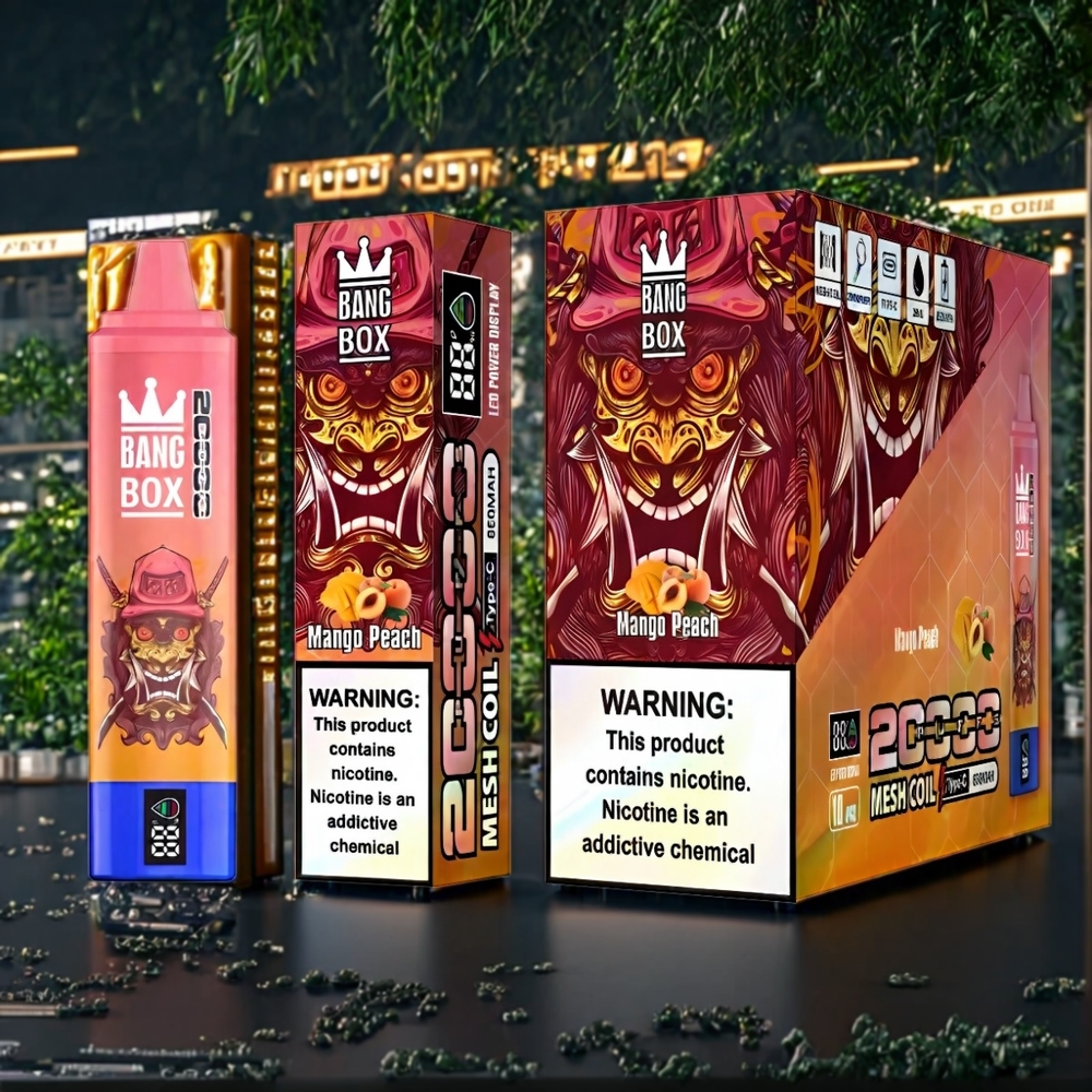 Bang Box 20000 Puffs Belgique Grossiste - Mangue Pêche 35ml E-Liquide 850mAh