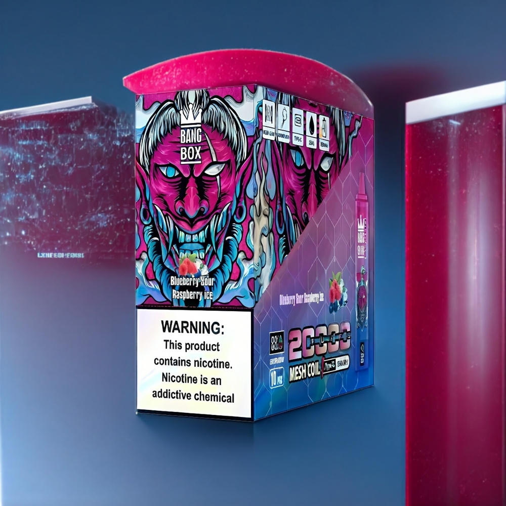 Bang Box 20000 Puffs Belgique Grossiste Blueberry Acidulé Framboise Glacée 0 Nicotine 850mAh Rechargeable